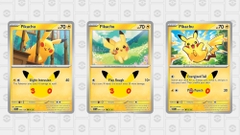 Ba gói Pokémon TCG 30th Celebration Booster Pack xếp cạnh nhau