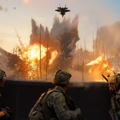 Cảnh bùng nổ và khói chiến trường trong Call of Duty Modern Warfare 4 PS5