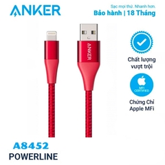 Dây Cáp Sạc IP, Type C Anker PowerLine+ II 0.9m Model : A8163, A8432 - Dùng cho IP, Tablet, Samsung