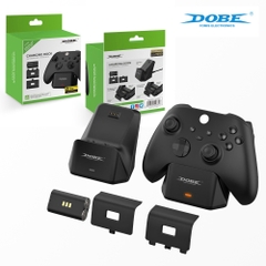 Dock sạc đôi cho tay cầm xbox one s, xbox series x kèm 2 pin sạc chính hãng Dobe