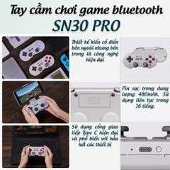Tay cầm chơi game bluetooth 8Bitdo SN30 Pro Classic cho Nintendo Switch, Windows, Điện thoại