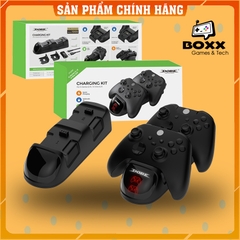 Dock sạc đôi cho tay cầm xbox one s, xbox series x kèm 2 pin sạc chính hãng Dobe