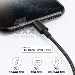 Cáp sạc ANKER Nylon 2 dài 1M A8152 dùng sạc nhanh cho điện thoại