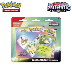 pokemon tcg prismatic evolutions tech sticker collection unbox