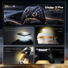 Tay cầm Flydigi Vader 5 Pro hỗ trợ Macro, Phím Cơ, Polling Rate 1000Hz cho Nintendo Switch, PC, Laptop, Steam Deck