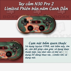 Tay cầm chơi game bluetooth 8Bitdo N30 Pro 2 dùng cho Nintendo Switch, Máy Tính, Điện Thoại
