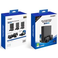 Đế tản nhiệt cho máy PS4 Slim/Pro kèm dock sạc tay cầm, đế đứng làm mát cho máy PS4