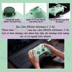 Tay cầm 8BitDo Ultimate C 2.4G Wireless Controller kèm USB Receiver cho Laptop, PC, Steam Deck