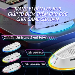 Đế Tản Nhiệt cho máy PS5 Playstation 5 kèm đèn LED RGB chính hãng IINE