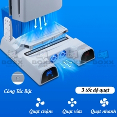 Đế tản nhiệt cho máy PS5 kèm dock sạc tay cầm, đế đứng làm mát cho máy PS5