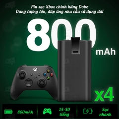 Pin sạc cho tay cầm Xbox One S, Xbox Series X bộ 2 viên pin 800mAh kèm dock sạc chính hãng Dobe
