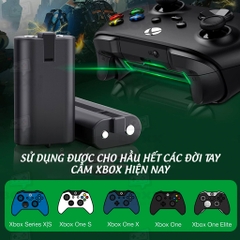 Pin sạc cho tay cầm Xbox One S, Xbox Series X bộ 2 viên pin 800mAh kèm dock sạc chính hãng Dobe