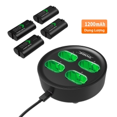 Pin sạc cho tay cầm Xbox One S, Xbox Series X bộ 2 viên pin 800mAh kèm dock sạc chính hãng Dobe