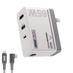 Bộ Sạc 65W + Dock chuyển HDMI Video, LAN cho Nintendo Switch, Steam Deck, ROG Ally chính hãng IINE