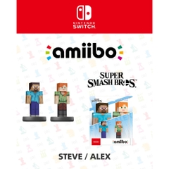 Mô hình Amiibo Minecraft Steve & Alex chính hãng Nintendo
