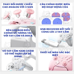 Tay cầm MACHENIKE G5 Pro Max Phím cơ, Analog Hall Effect, Macro kèm Dock Sạc cho Nintendo Switch, PC, Laptop, Steam Deck