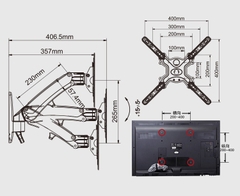 Giá Treo Tivi Xoay đa hướng NB-F400 (50