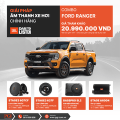 COMBO JBL 3 | Loa Cánh Trước JBL STAGE3 607CF | Loa Cánh Sau JBL STAGE3 637F | Sub Điện JBL BASSPRO SL2 | Amply JBL STAGE A6004 - Hàng Chính Hãng PGI