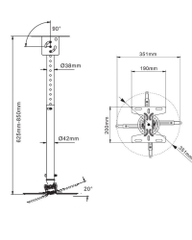 Giá Treo máy chiếu Projector Mount NBT718-4 (150cm) - Hàng chính hãng PGI
