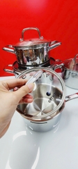 Bộ nồi inox liền khối Elmich EL2485IN01 Size 18,20,24, quánh 16cm