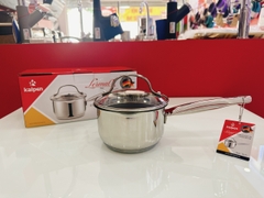 Quánh Inox chống dính 5 lớp đáy miệng rót Kalpen Lermat L14 14cm