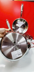 Bộ nồi chảo inox liền khối Elmich Trimax EL2486IN01 Size 16,20,24, chảo 20,24cm