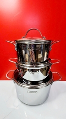 Bộ nồi inox 3 lớp đáy liền Elmich 2103OL size 18,20,26cm