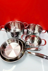 Bộ nồi chảo inox liền khối Elmich Trimax EL2486IN01 Size 16,20,24, chảo 20,24cm