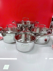 Bộ Nồi Inox Liền Khối Elmich Premium EL3100 Size 18,20,24 Quánh 16cm