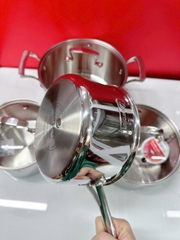 Bộ Nồi Inox Liền Khối Elmich Premium EL3100 Size 18,20,24 Quánh 16cm