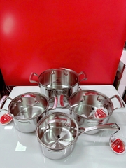 Bộ Nồi Inox Liền Khối Elmich Premium EL3100 Size 18,20,24 Quánh 16cm