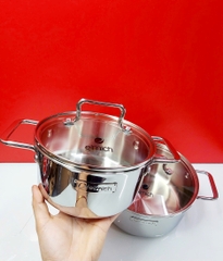 Bộ nồi Inox 304 cao cấp 3 đáy liền khối Elmich Trimax XR EL-3842 size 16, 20cm