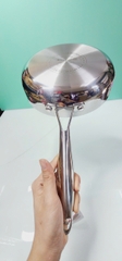 Chảo inox 3 lớp đúc liền khối chống dính đáy từ Kalpen Kazler 20cm, 24cm, 26cm, 28cm, 30cm