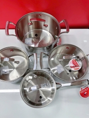 Bộ Nồi Inox Liền Khối Elmich Premium EL3100 Size 18,20,24 Quánh 16cm