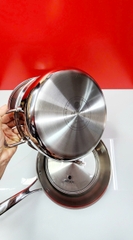 Bộ nồi inox liền khối Trimax XR EDA-1023 size 20,24cm, chảo 26cm