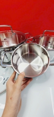 Bộ nồi inox liền khối Elmich EL2476 size 16,20,24, chảo 24cm