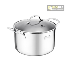 Bộ Nồi Chảo Inox Cao Cấp 3 Lớp Đáy Liền Trimax EL-3742 Size 18cm, 20cm, 26cm Và Chảo 26cm