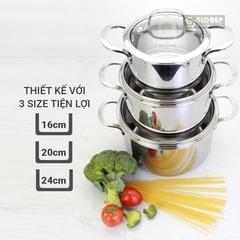 Bộ Nồi Inox 3 Lớp Liền Khối Kalpen Kazler Kz1