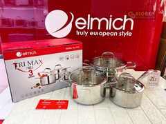 Bộ Nồi Inox Cao Cấp 3 Lớp Đáy Liền Trimax Xs El-3743 Size 16, 20, 24cm