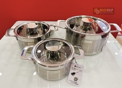 Bộ Nồi Inox Liền Khối Elmich Hera El 8266 Size 16, 18, 22cm