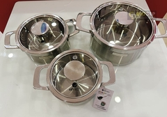 Bộ Nồi Inox Liền Khối Elmich Hera El 8266 Size 16, 18, 22cm