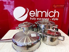 Bộ Nồi Inox Liền Khối Elmich Trimax Eco El-8003 Size 16, 18, 22, Chảo 26Cm