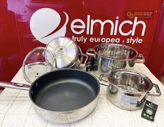 Bộ Nồi Inox Liền Khối Elmich Trimax Eco El-8003 Size 16, 18, 22, Chảo 26Cm