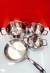 Bộ nồi inox liền khối Elmich EL2476 size 16,20,24, chảo 24cm