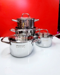 Bộ nồi inox liền khối Elmich EL2485IN01 Size 18,20,24, quánh 16cm