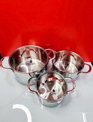 Bộ nồi chảo inox liền khối Elmich Trimax EL2486IN01 Size 16,20,24, chảo 20,24cm