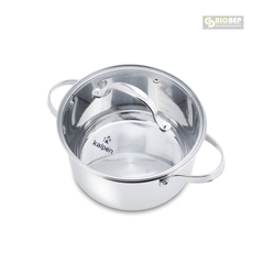 Nồi Inox 304 Cao Cấp 5 Đáy Kalpen Lermat Size 18cm