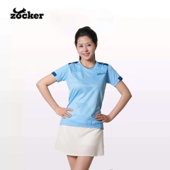 Áo Thi Đấu Pickleball Zocker F01 Nữ - Màu Xanh