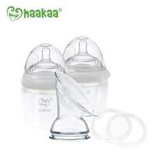 Bộ 2 bình sữa silicone Gen.3 160ml kèm phụ kiện Haakaa
