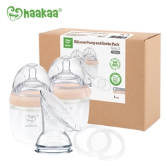 Bộ 2 bình sữa silicone Gen.3 160ml kèm phụ kiện Haakaa